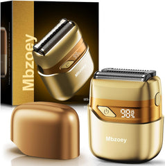 Mbzoey light gold front view showing sleek ergonomic body and benefits