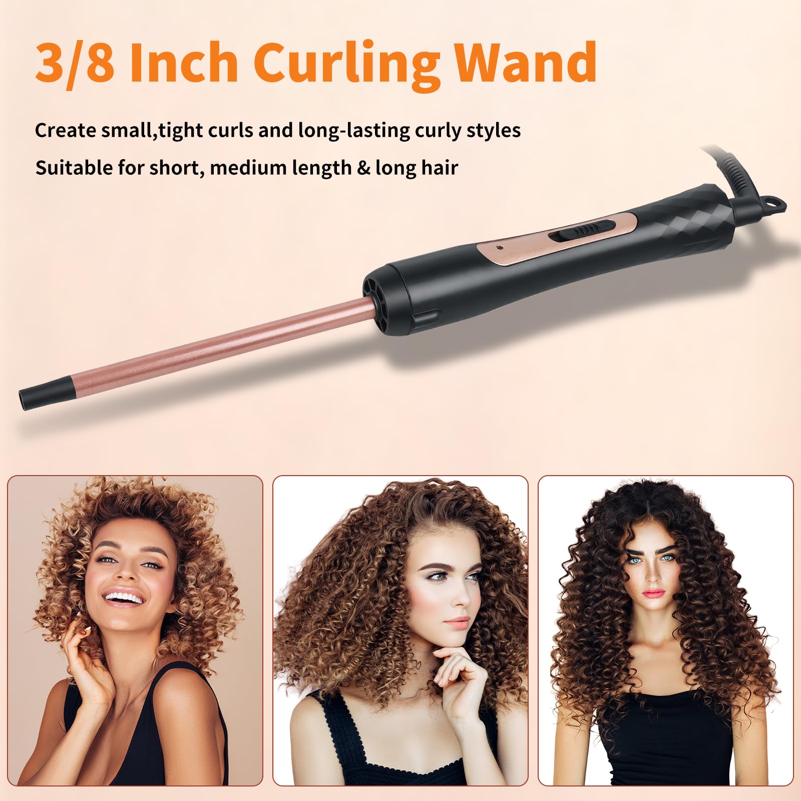 MCODON tourmaline ceramic barrel close-up reduces frizz and ensures even heat