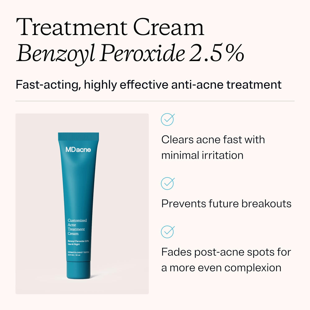 MDacne cream texture close-up highlighting smooth micronized formula