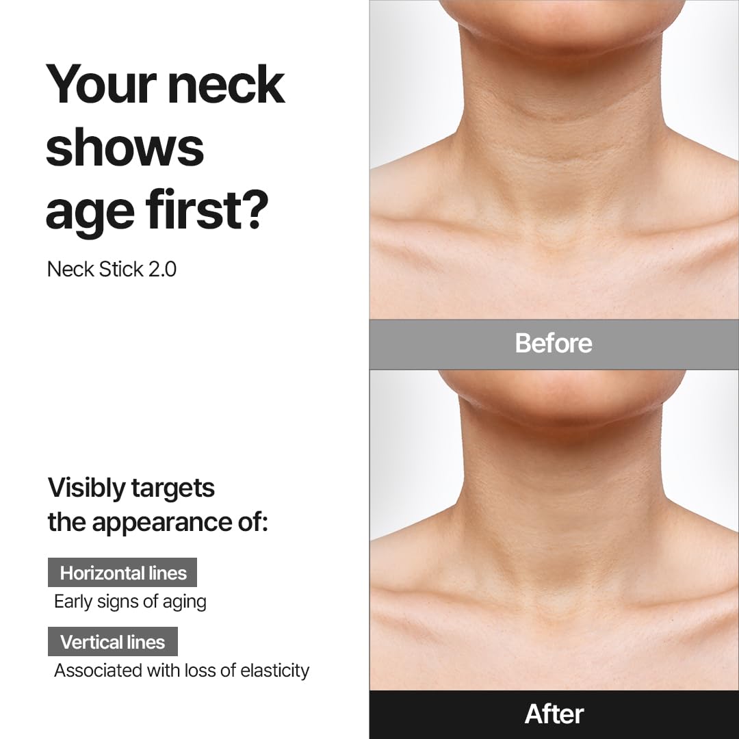 MDP applying neck stick to neck for firmer-looking skin