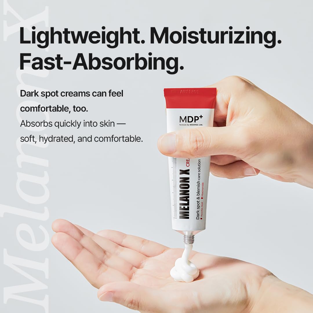 MDP Melanon X Cream being applied to cheek demonstrating even coverage