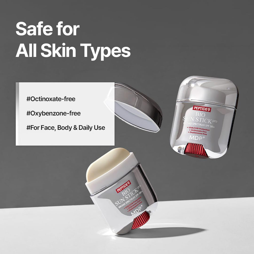MDP sunstick applied to cheek with even coverage benefit