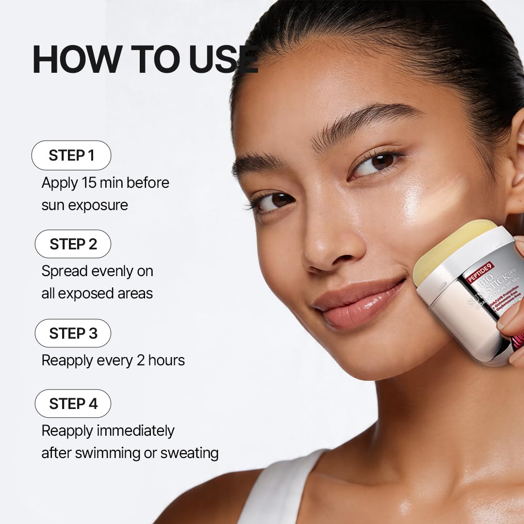 MDP sunstick used on face and neck outdoors for broad protection benefit