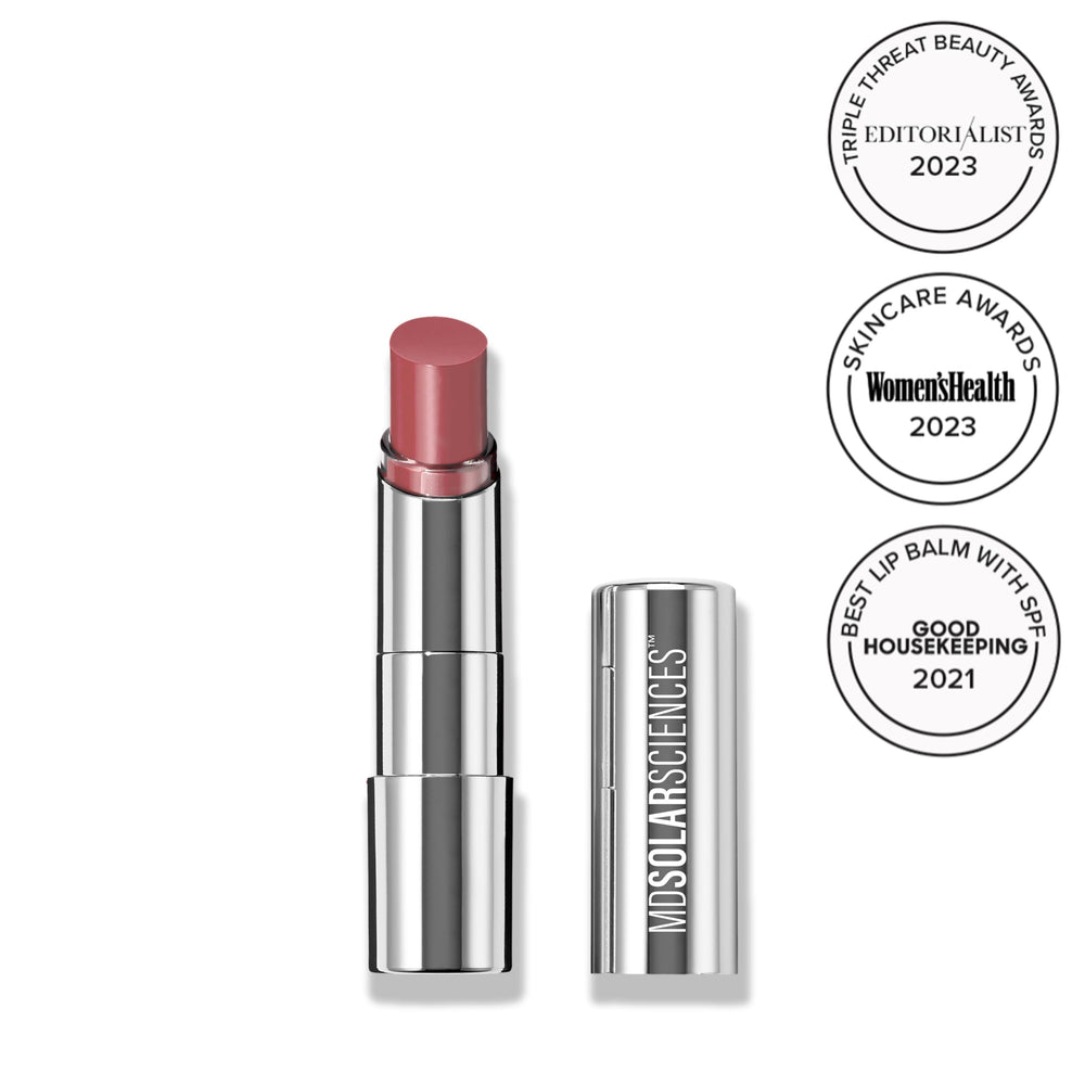 MDSolarSciences lip balm closed cap packaging highlighting travel convenience