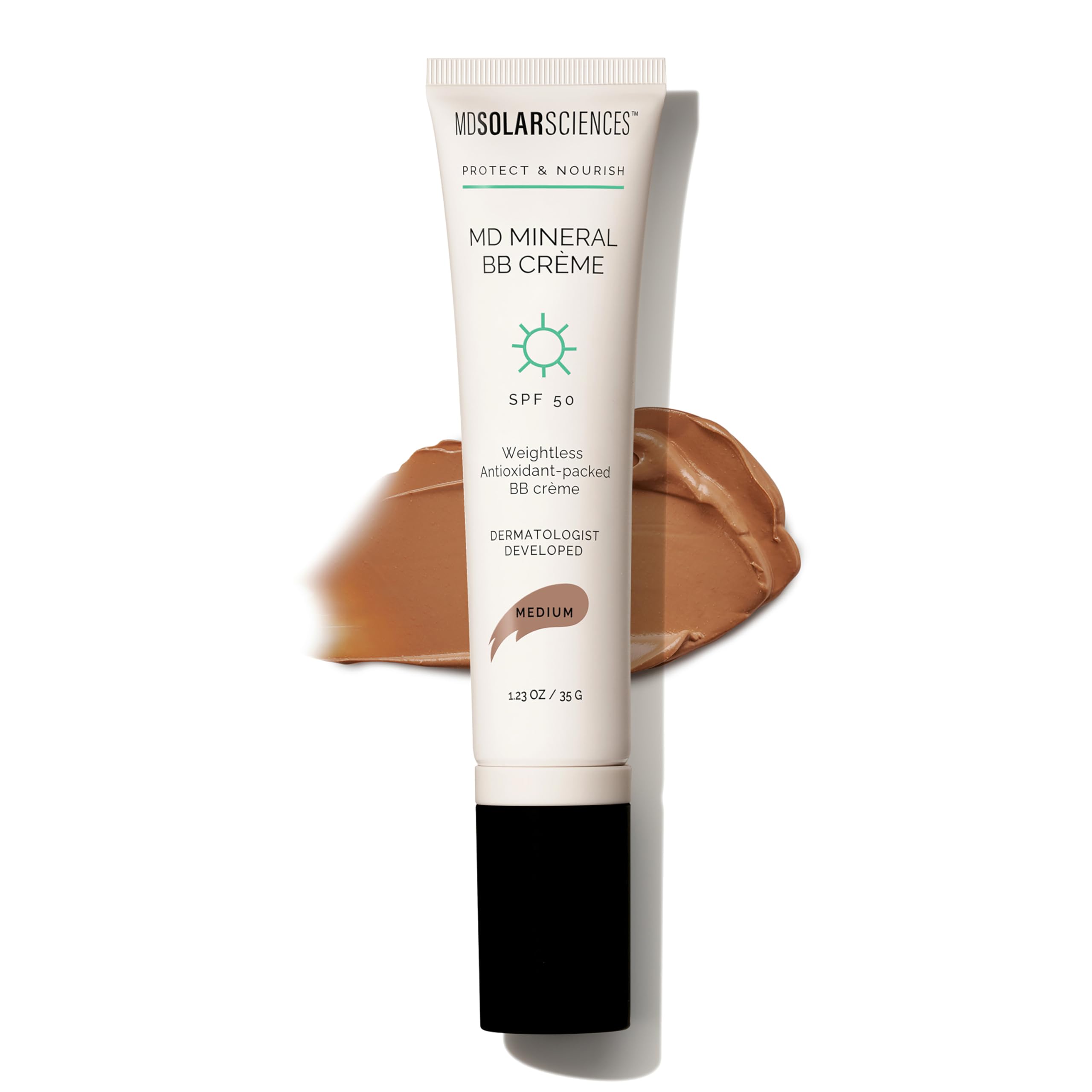 MDSolarSciences front packaging showing tube and SPF 50 protection benefit