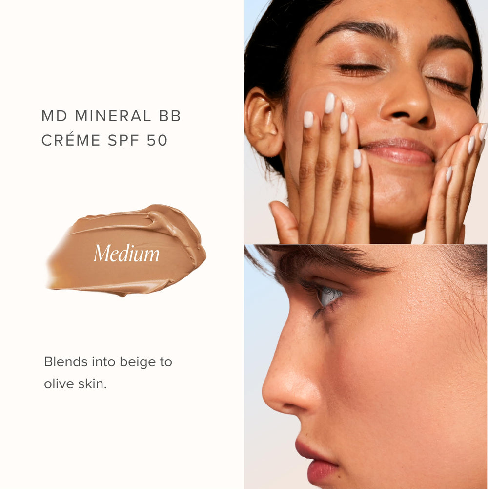 MDSolarSciences medium shade swatch illustrating matte coverage and tone correction