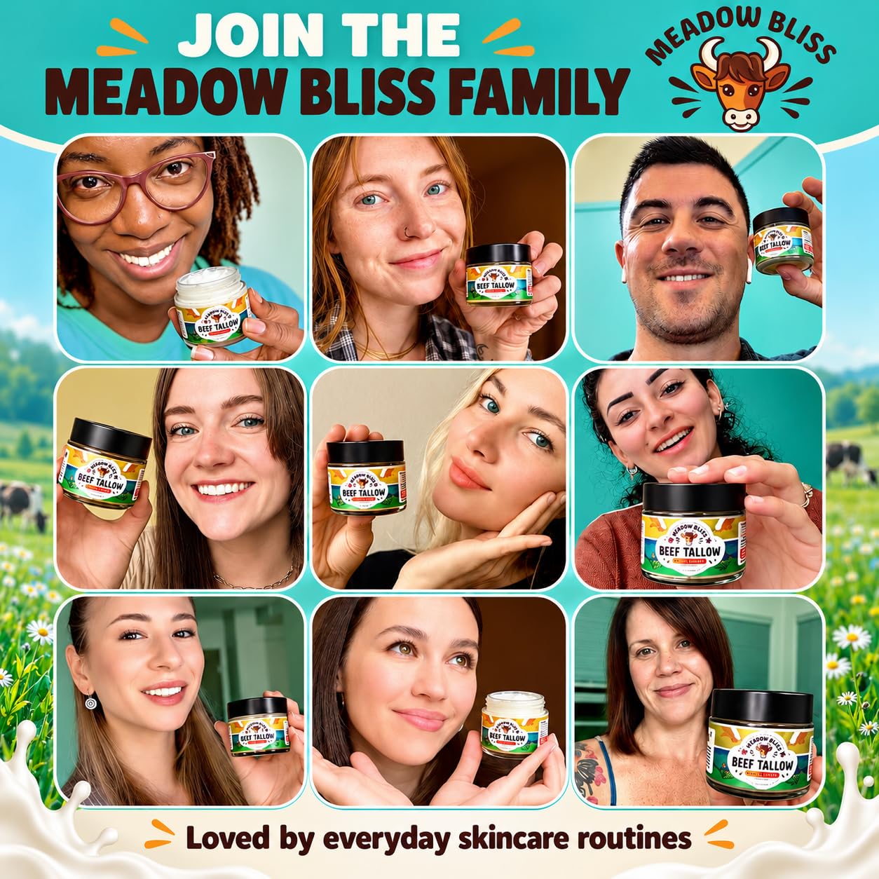 Meadow Bliss 4 oz jar beside a coin showing compact size for travel convenience