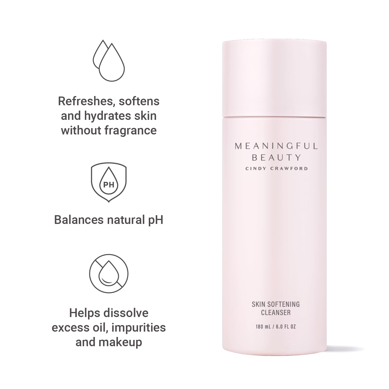 Meaningful Beauty creamy texture swirl highlighting gentle, non-foaming benefit