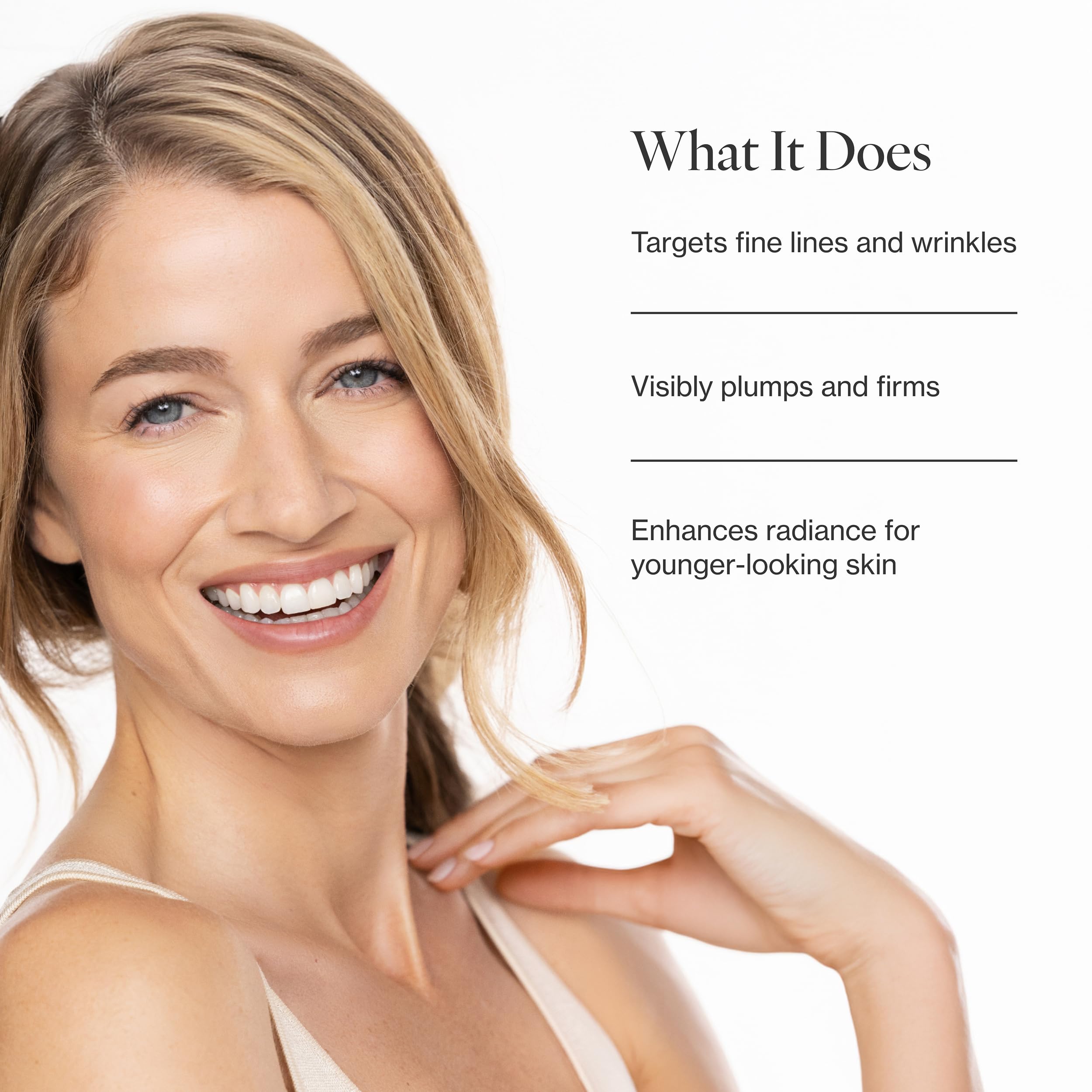 Meaningful Beauty texture close-up displaying silky serum-cream consistency for lightweight moisture