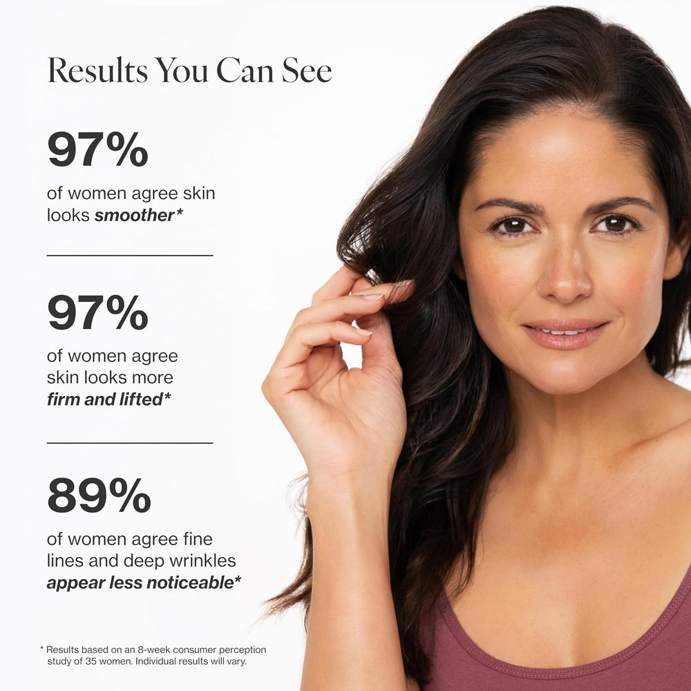Meaningful Beauty lifting eye crème applicator detail showing targeted care benefit