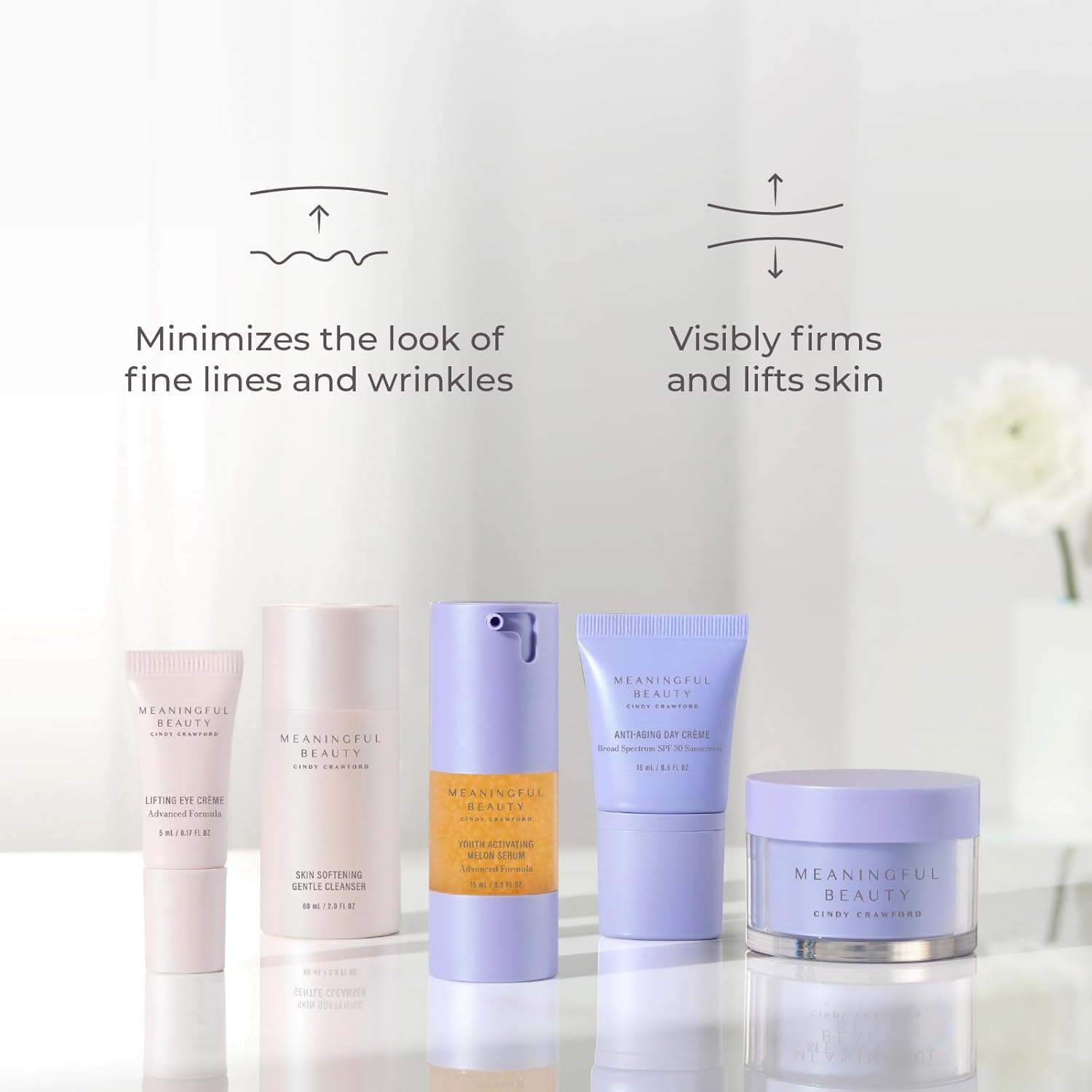 Meaningful Beauty face serum pipette releasing drop highlighting fast absorption
