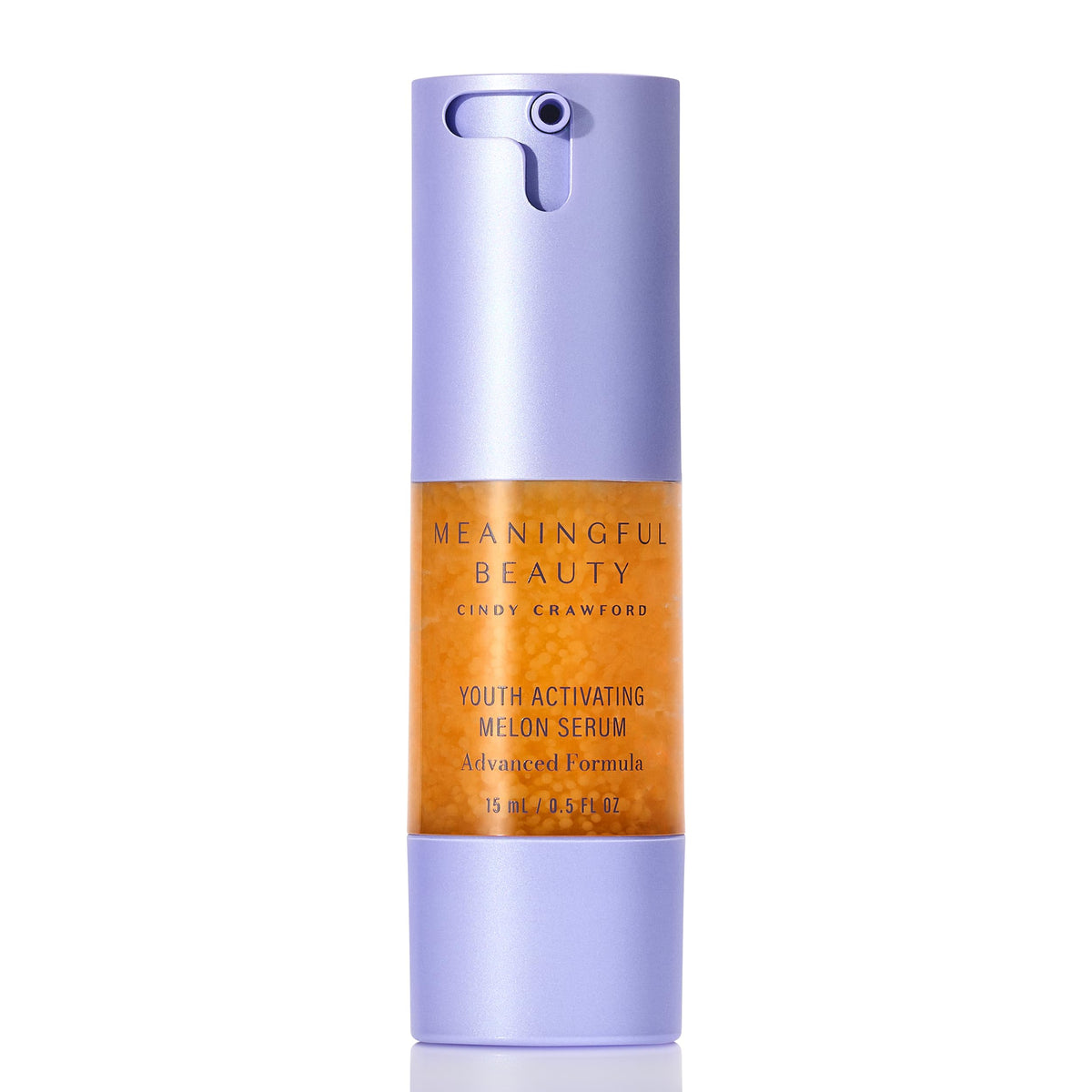 Meaningful Beauty front bottle of melon serum showing compact travel size and hydration benefit