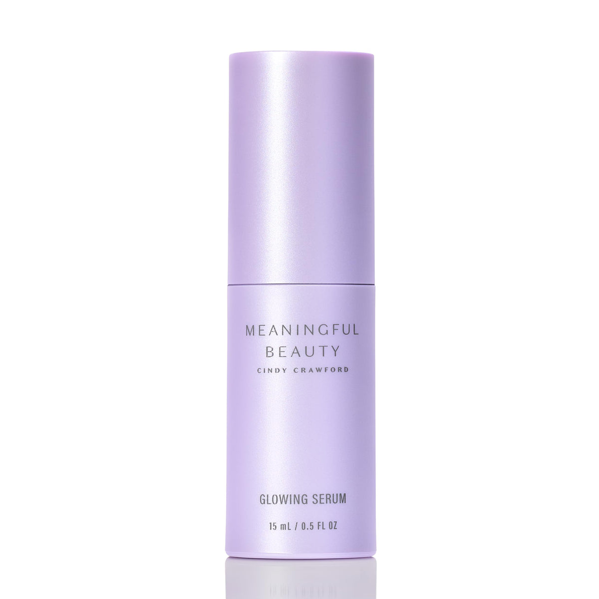 Meaningful Beauty front packaging showing sleek bottle and brand radiance benefit