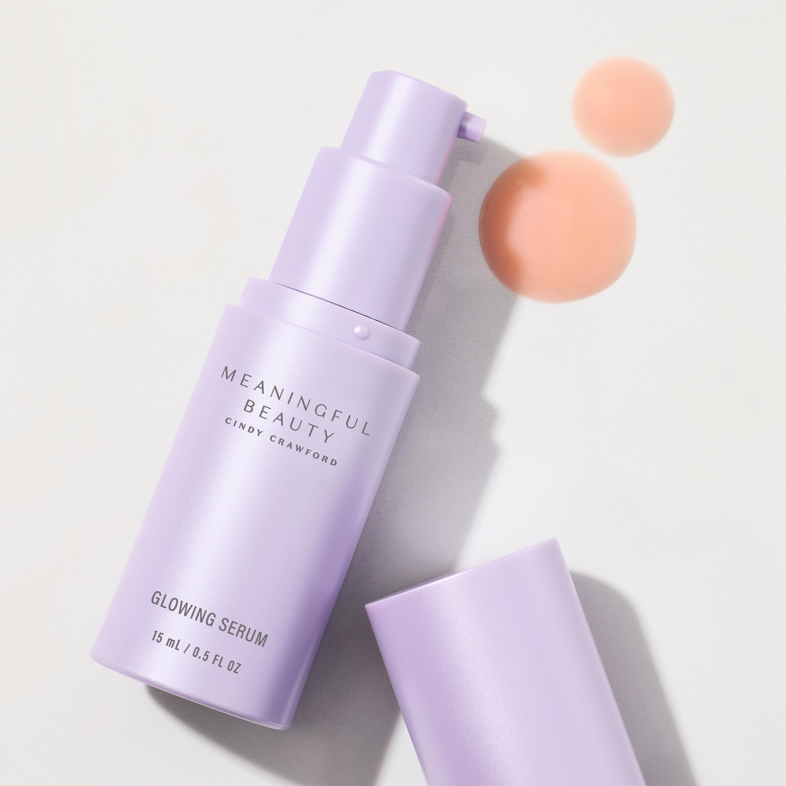 Meaningful Beauty serum on a bathroom vanity styled for daily routine benefit