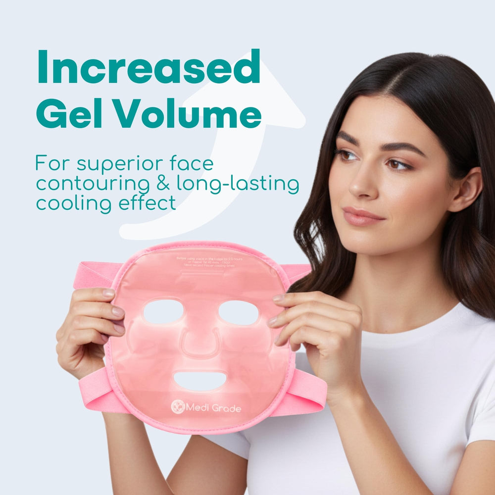 Medi Grade ChillGel masks worn by model demonstrating relaxing use