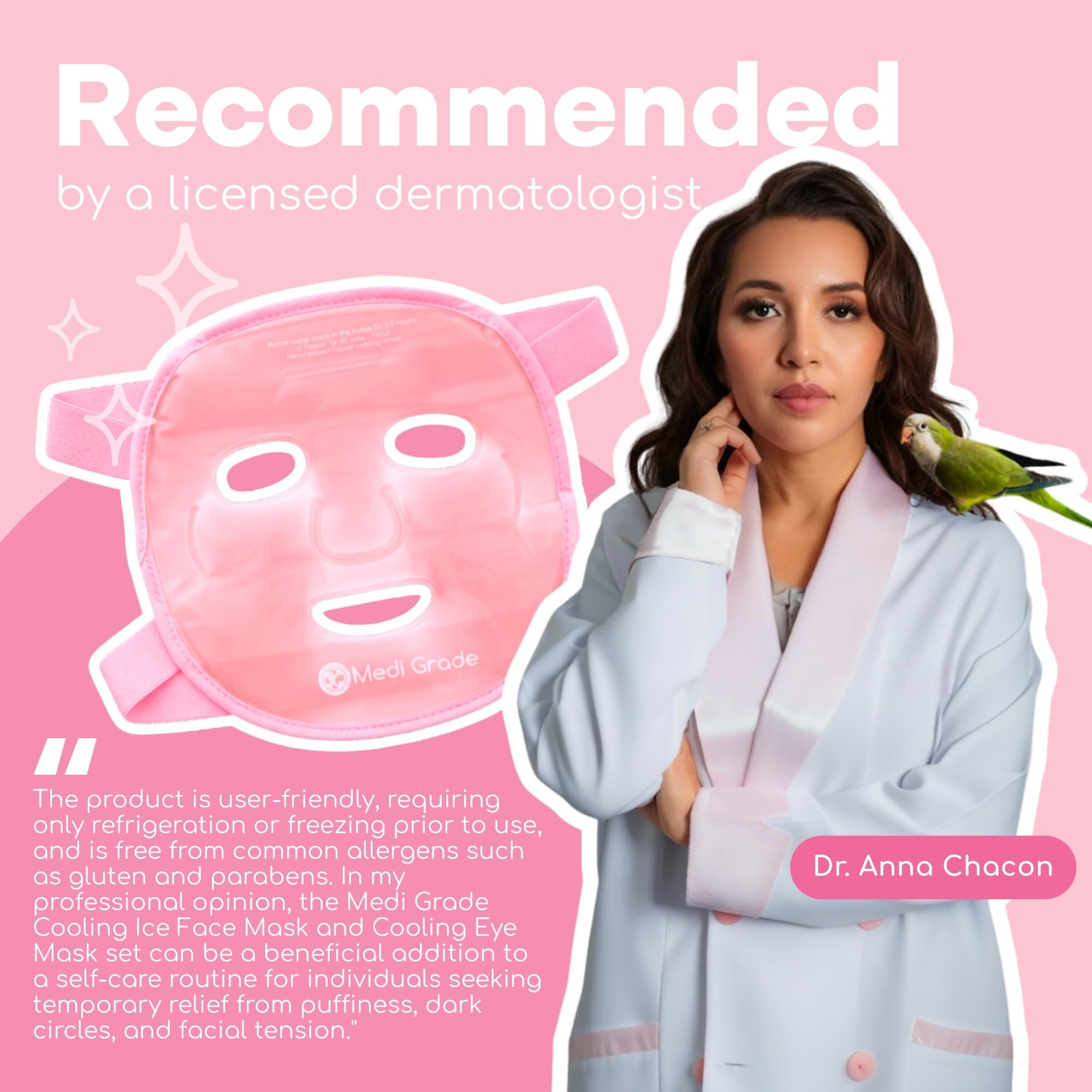 Medi Grade ChillGel under-eye gel pads laid out to target puffiness areas
