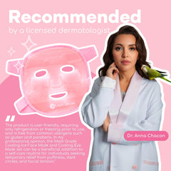 Medi Grade ChillGel under-eye gel pads laid out to target puffiness areas