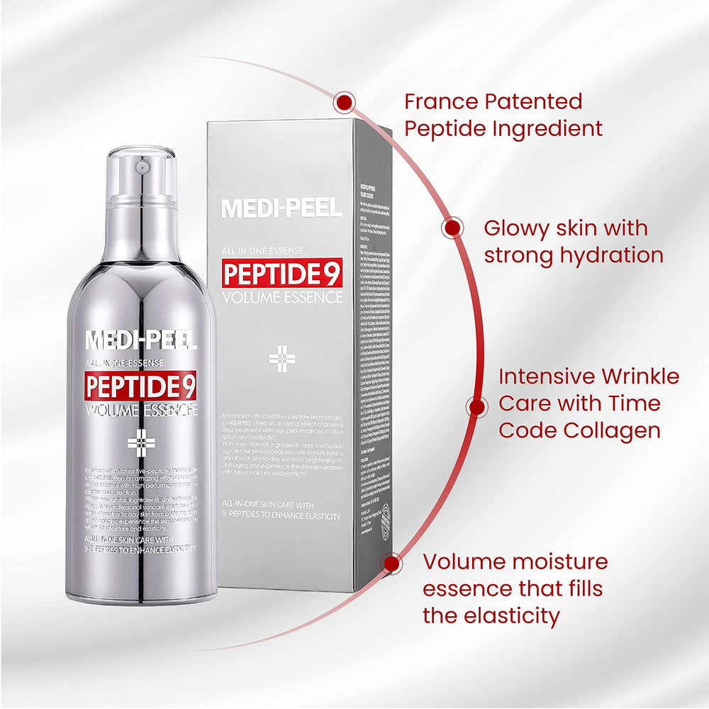 MEDI-PEEL bottle in hand to show 100ml scale and travel-friendly convenience