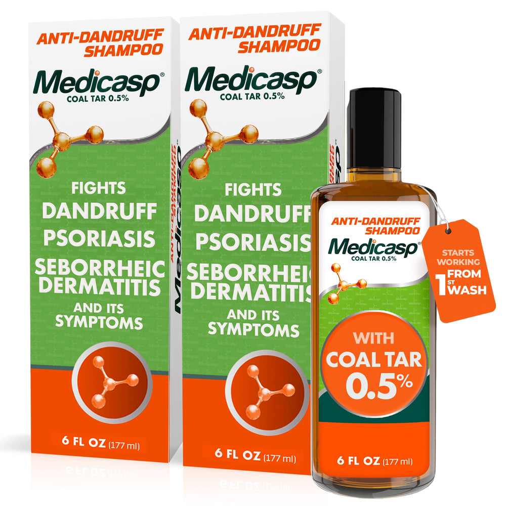 Medicasp front packaging showing two 6 fl oz bottles and product name benefit