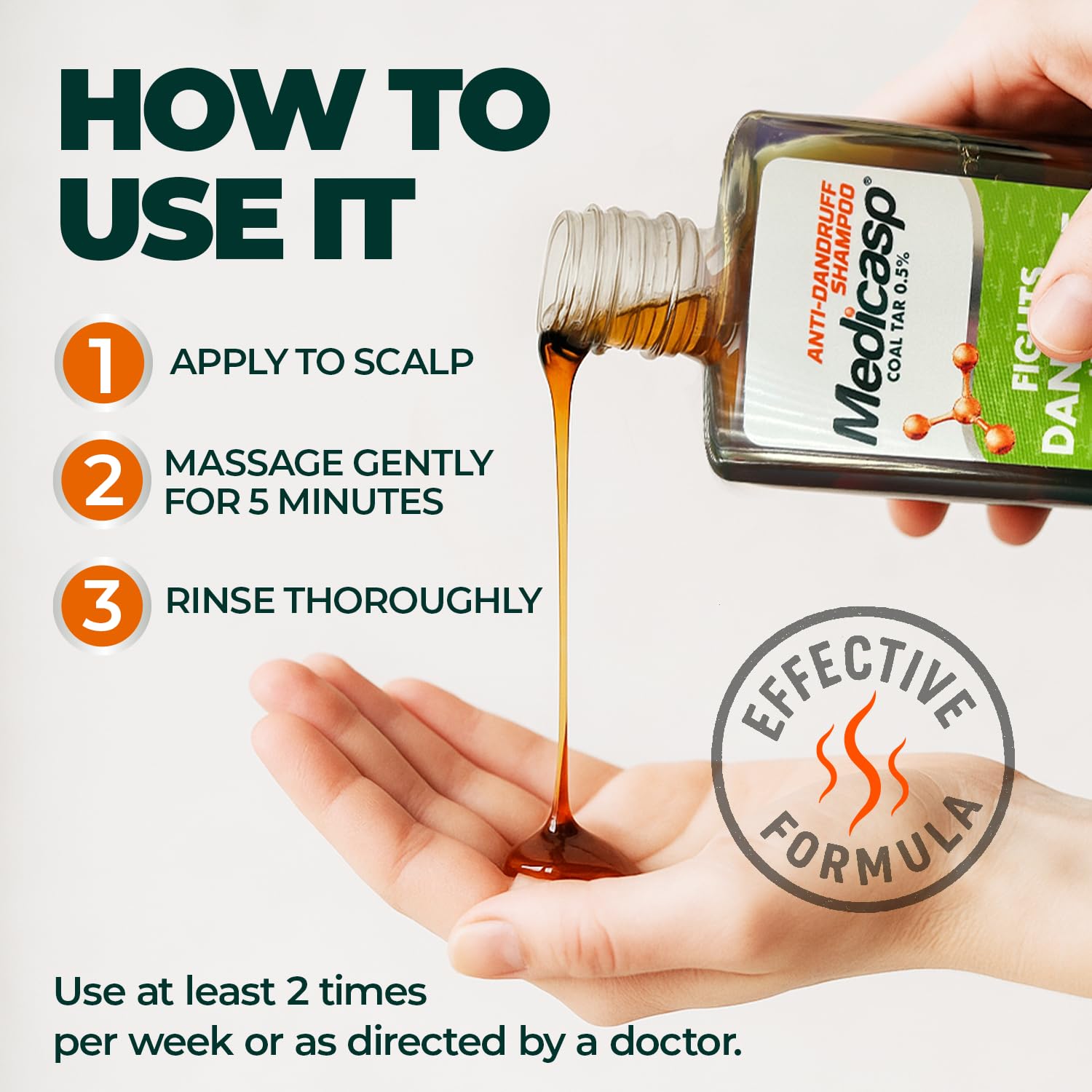 Close detail of Medicasp ingredients label emphasizing medicated active and product transparency