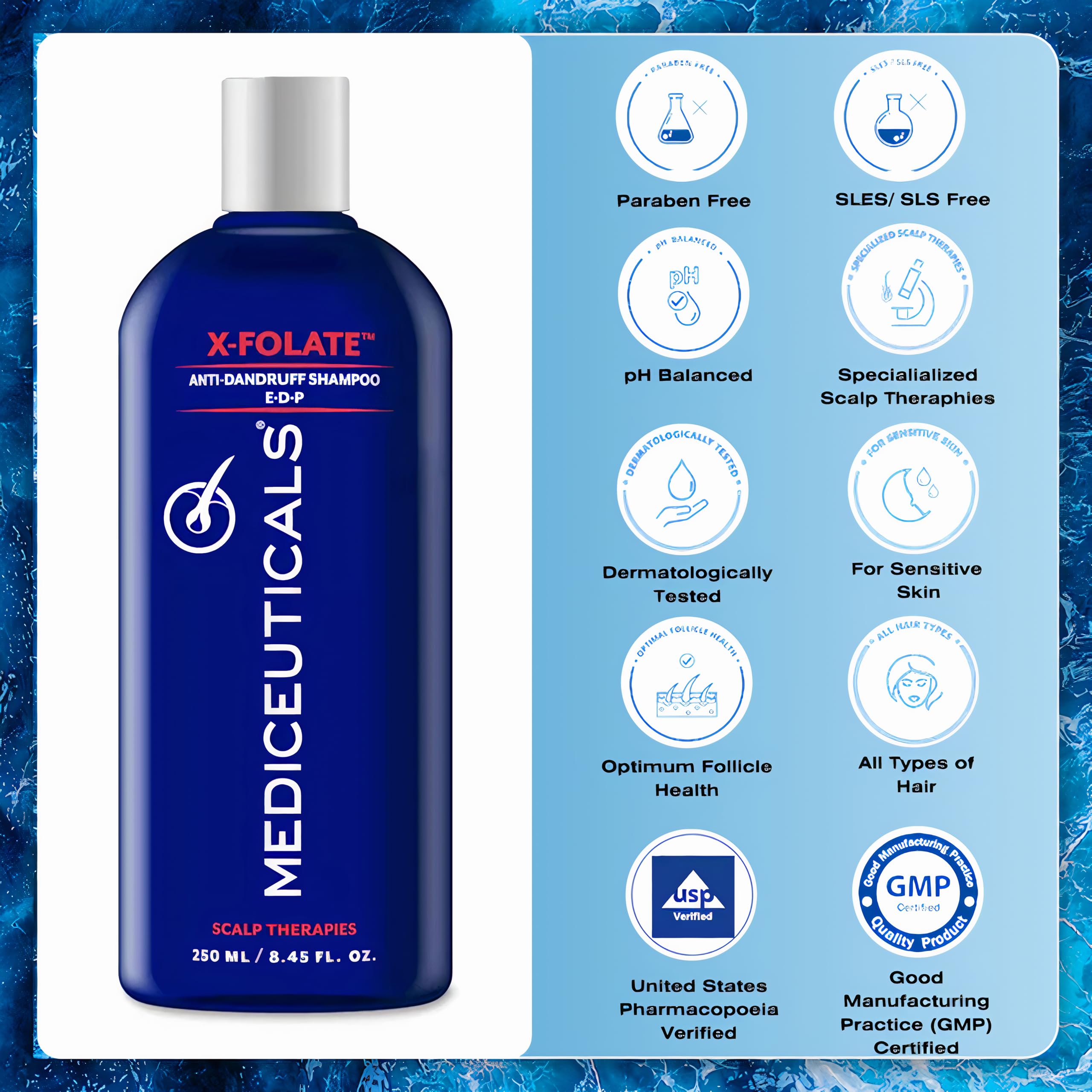 Mediceuticals applied to color-treated hair showing preserved vibrancy benefit