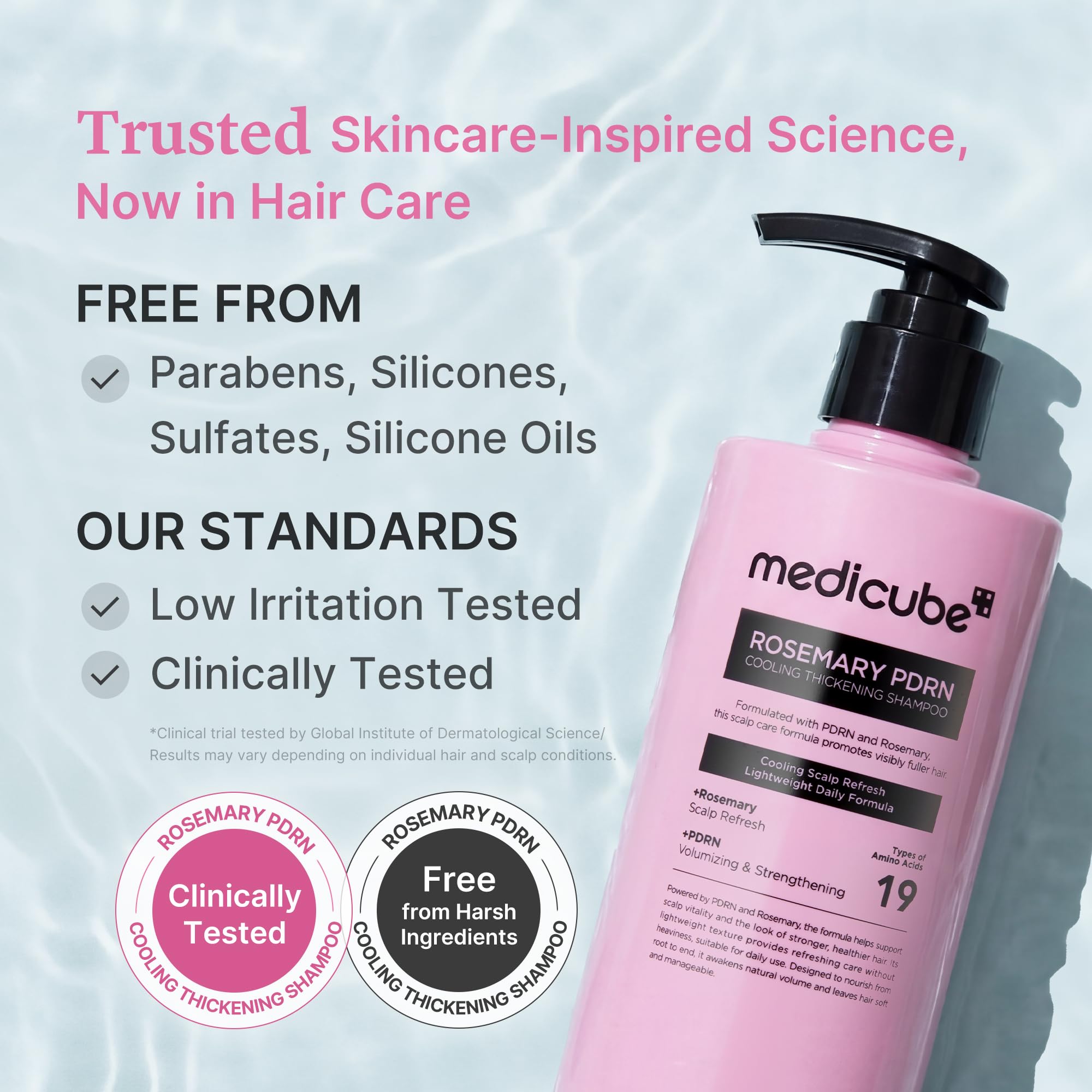 medicube before and after hair showing improved volume and lift