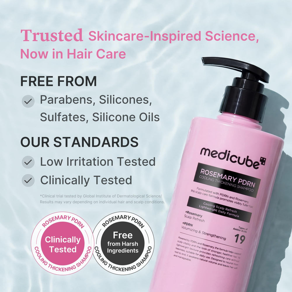 medicube before and after hair showing improved volume and lift
