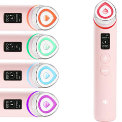 medicube Booster Pro front view showing ergonomic shape and pink finish for comfortable handling