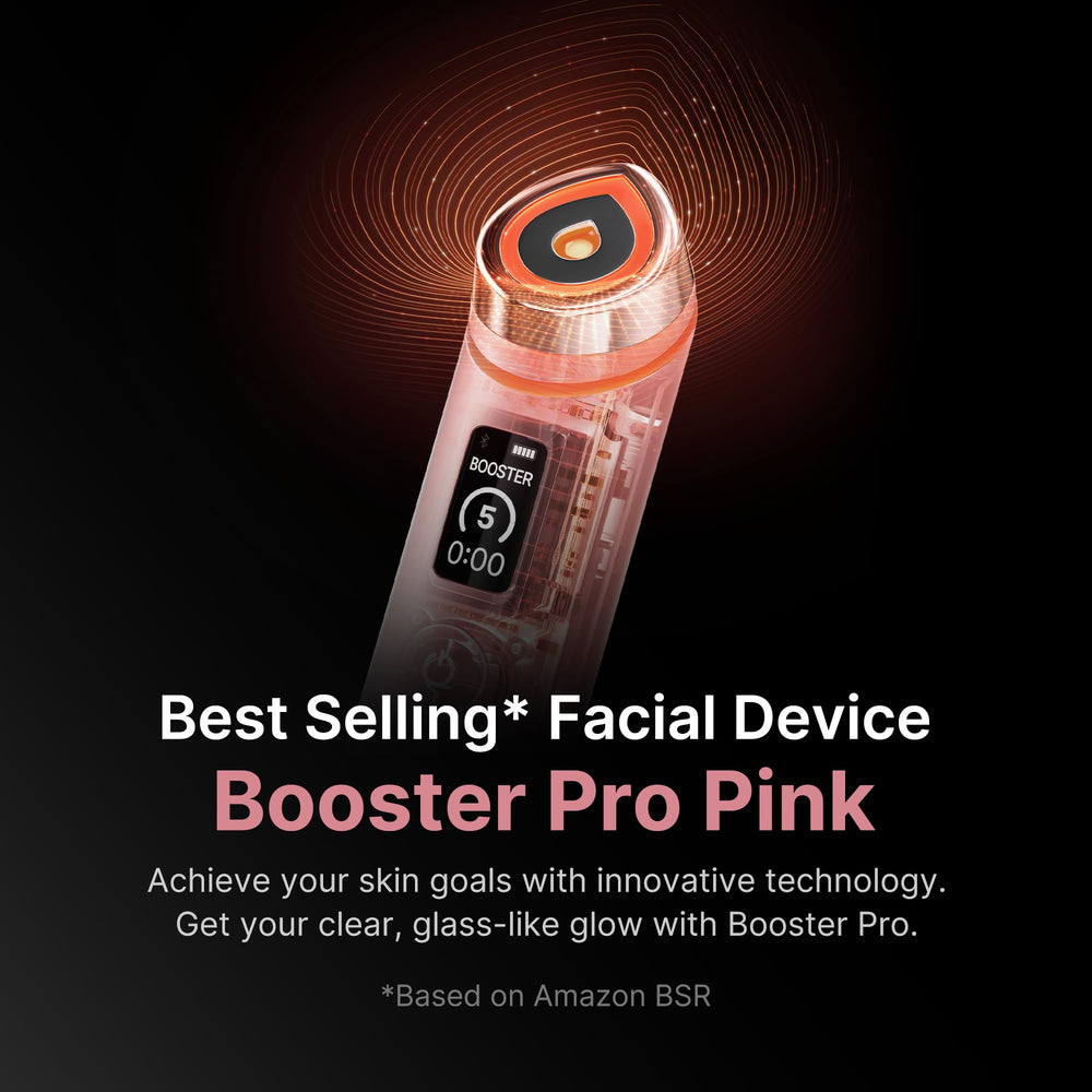medicube Booster Pro glass tip close-up highlighting smooth surface for better product spread
