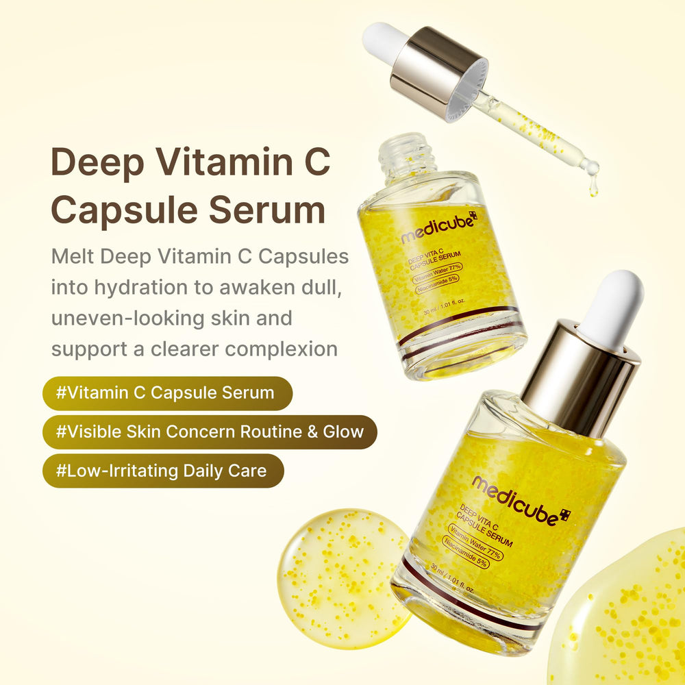 medicube capsule close-up texture highlighting melt-in delivery benefit