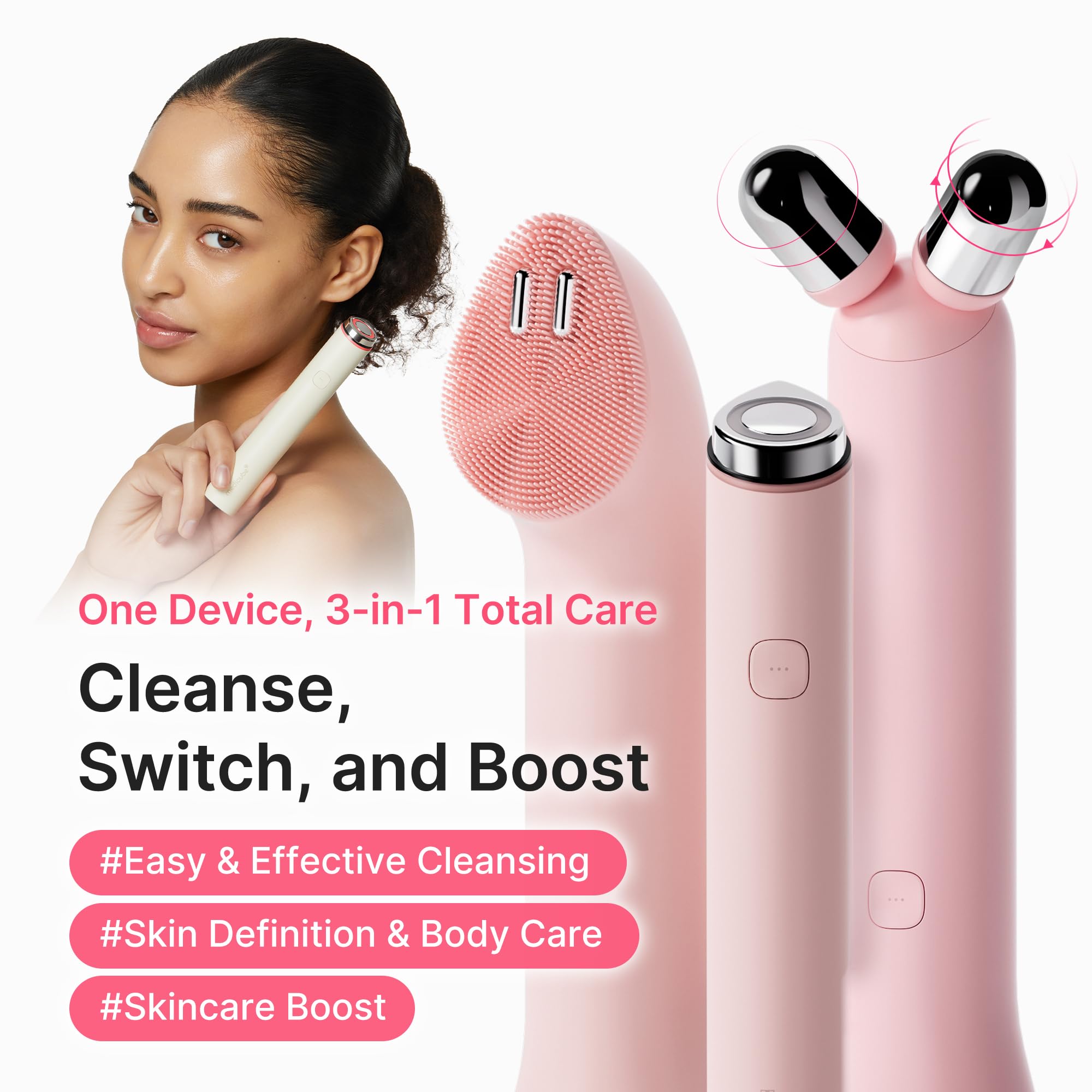 medicube cleansing head closeup highlights fine bristles for gentle deep clean