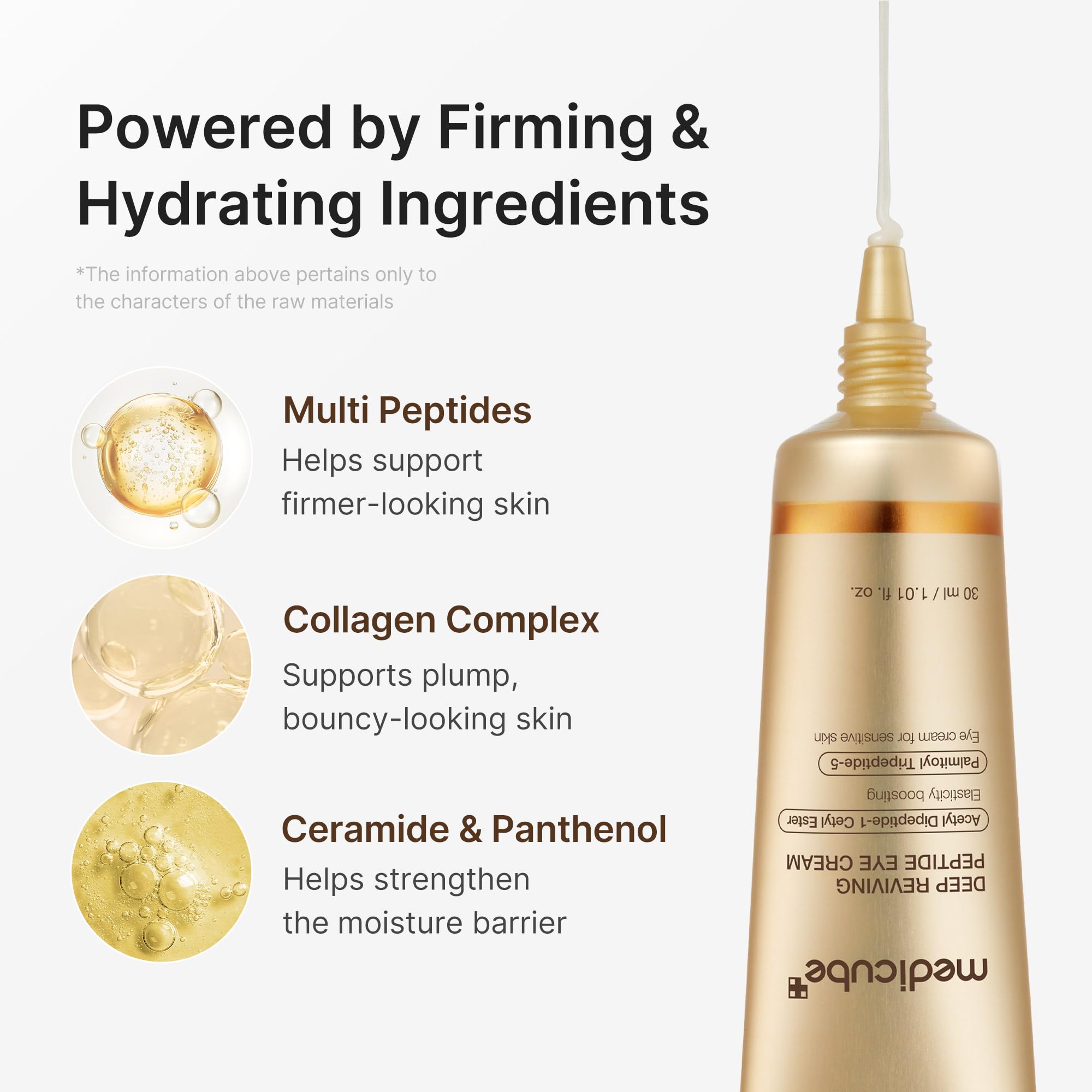 medicube serum texture droplet on fingertip, shows lightweight moisturizing feel