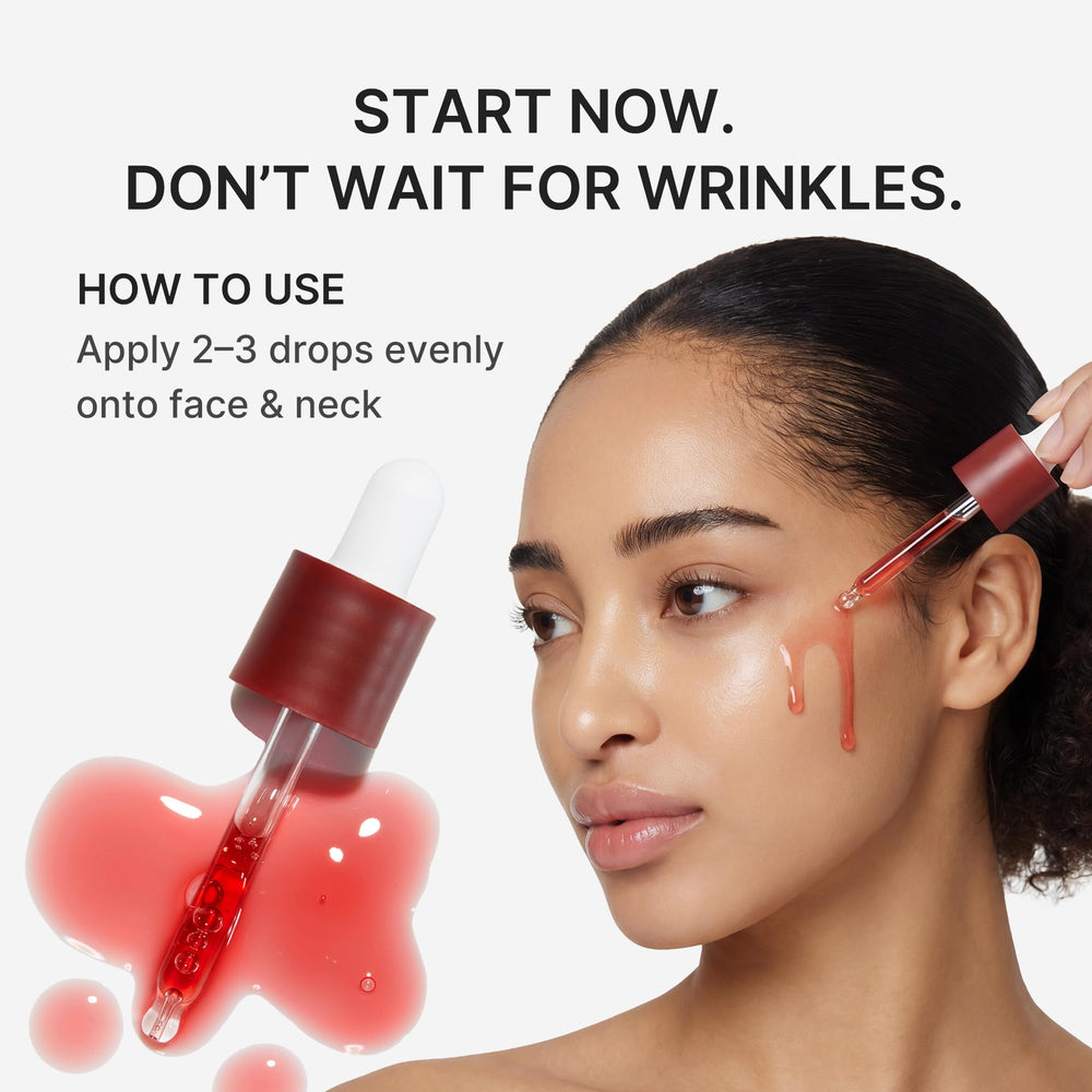 medicube face before and after visual indicating improved skin firmness