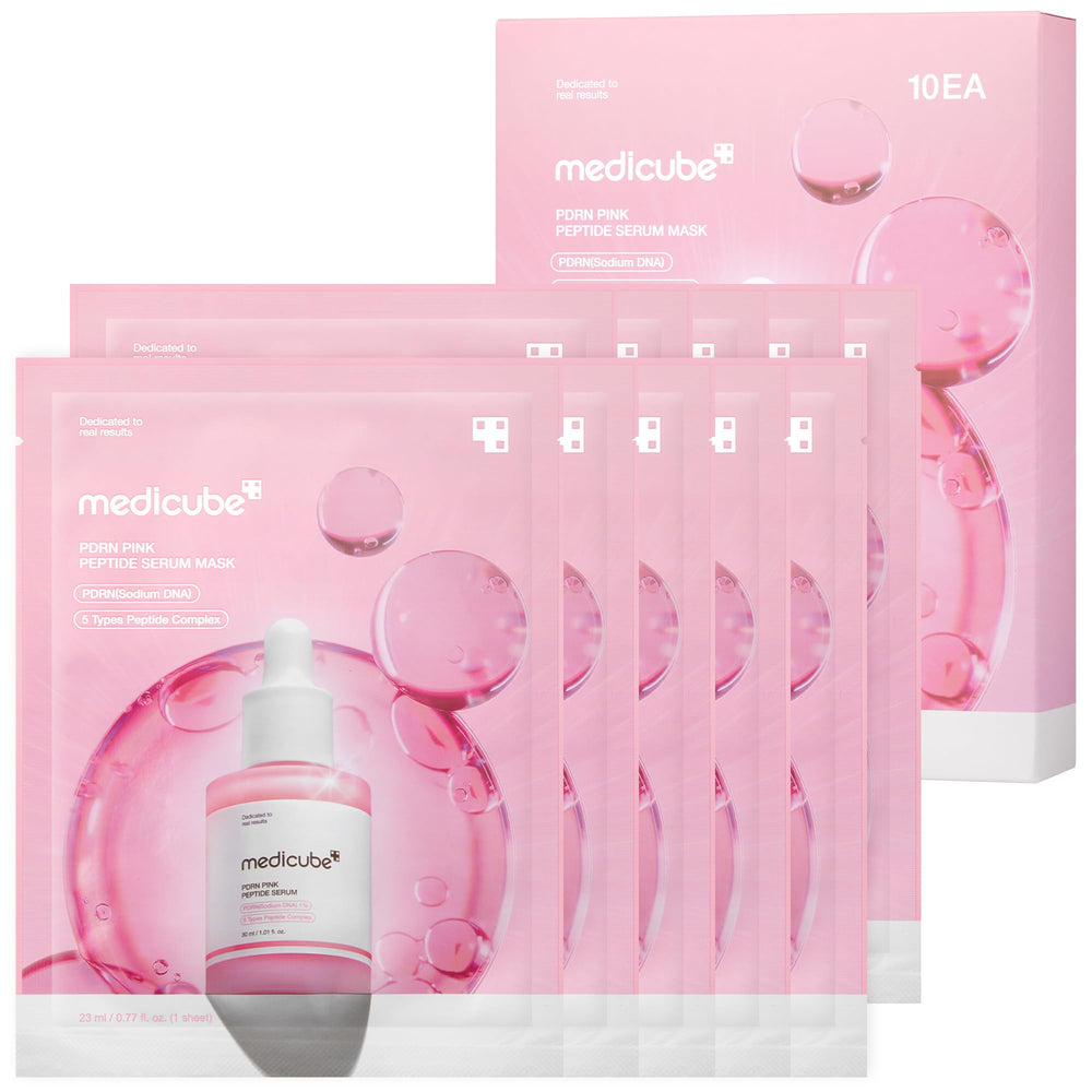 medicube front packaging showing 10EA ampoule sheet masks for convenient treatment