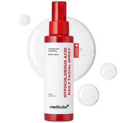 medicube front packaging showing calming spray and clear labeling benefit: visible soothing