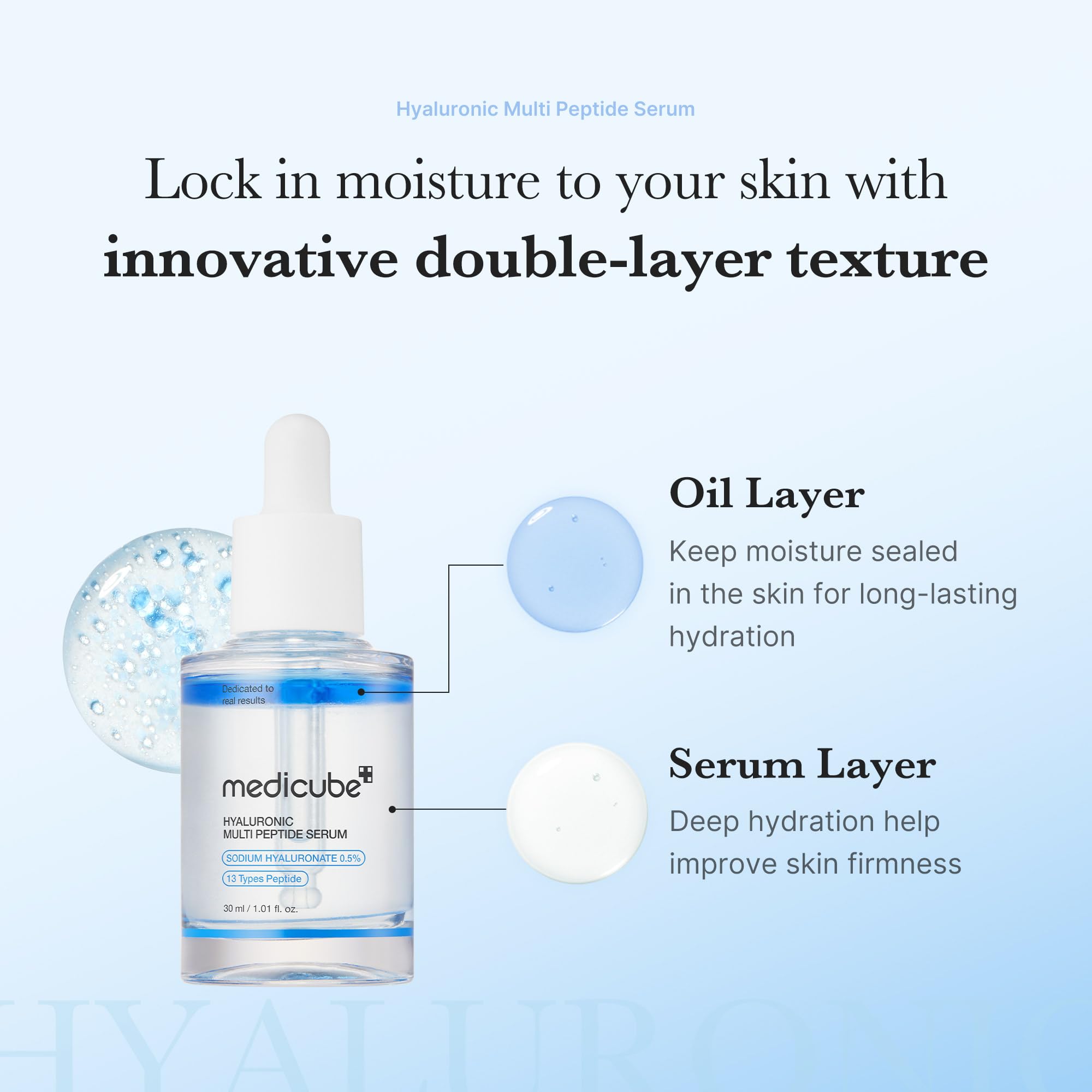 medicube ingredient focus display of hyaluronic acid and PDRN supporting skin firmness