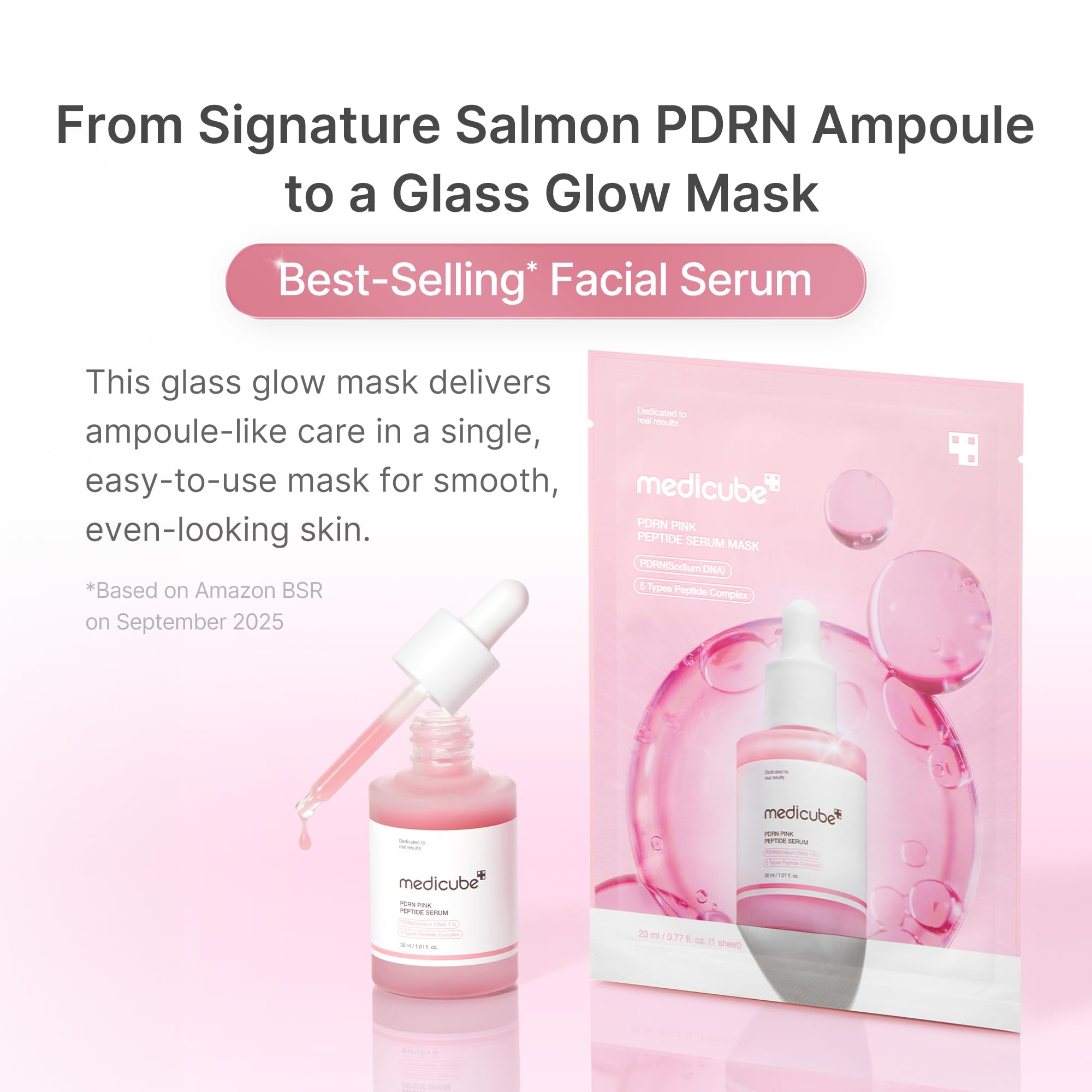 medicube sheet mask worn by model prepping skin before makeup for a smooth finish