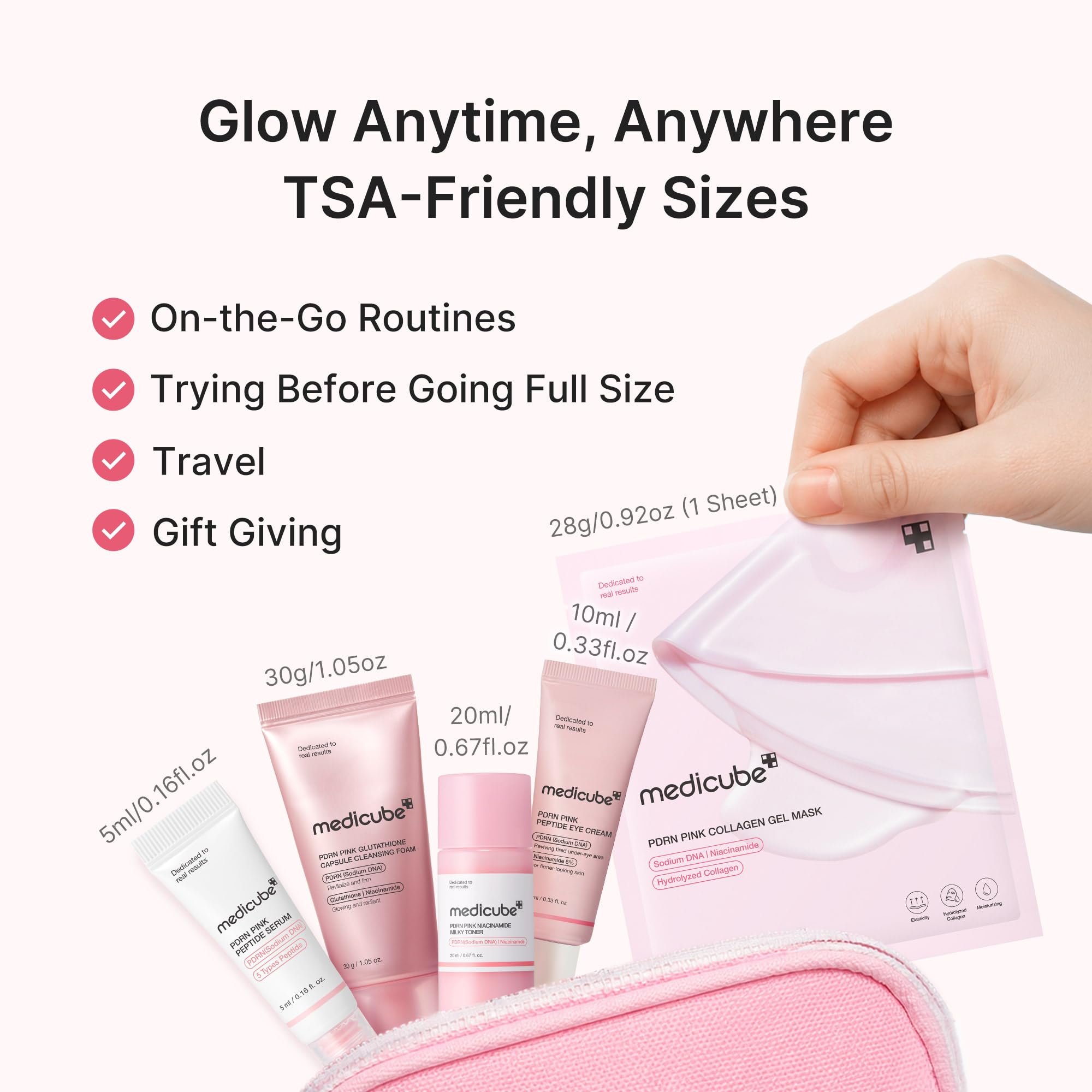 medicube gel mask tube texture close-up showing moisture sealing benefit