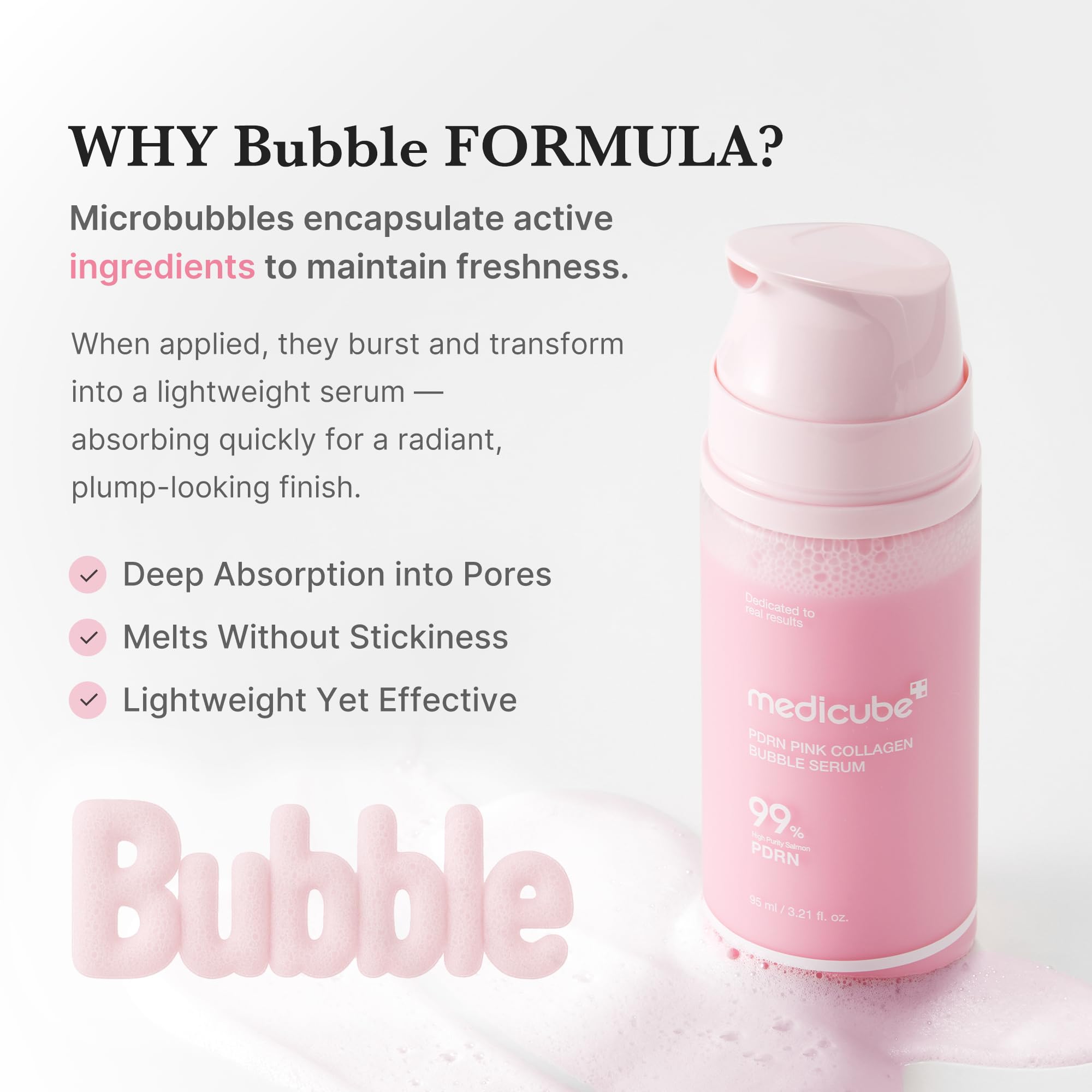 medicube ingredient label highlighting active benefits and purity