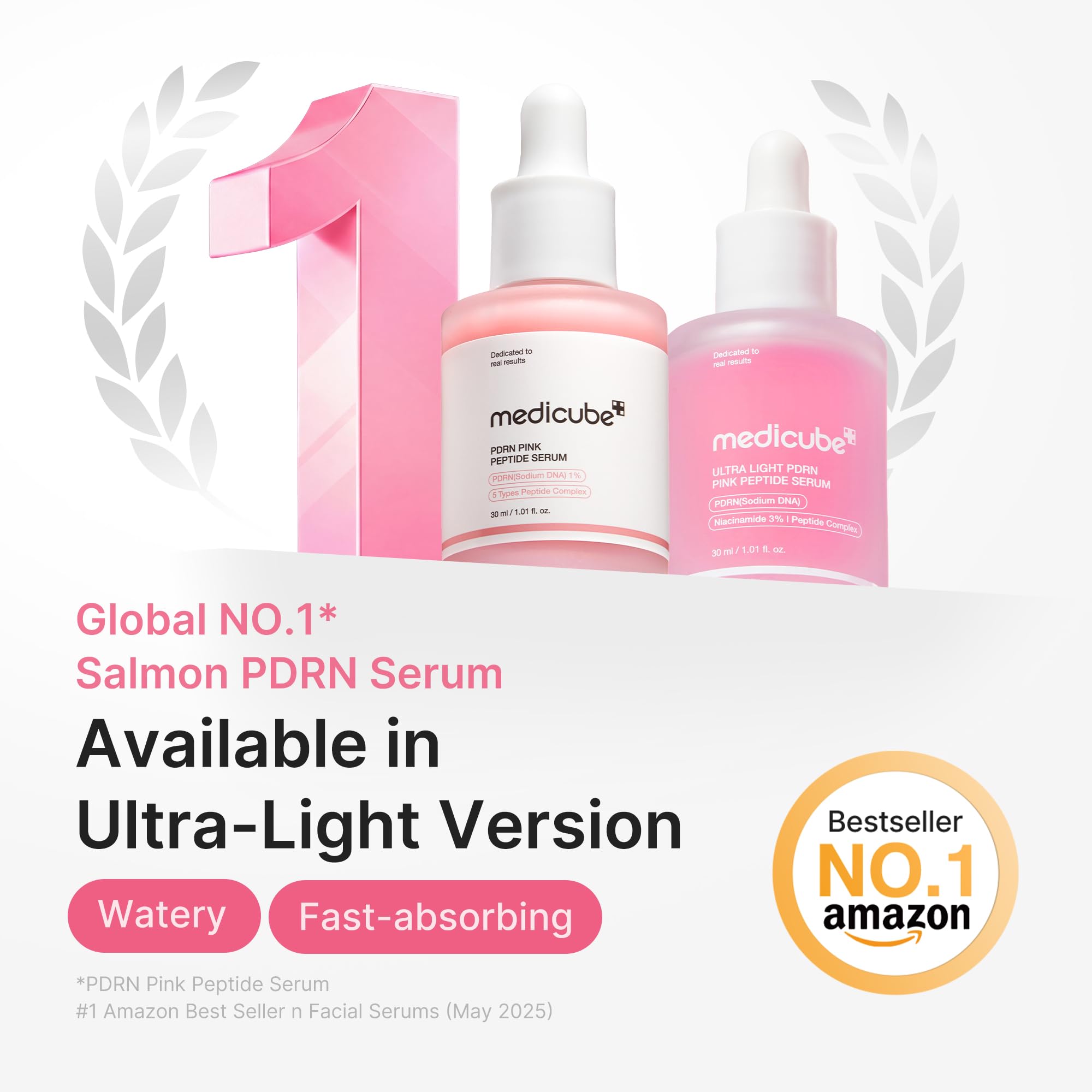 medicube dropper close-up releasing clear serum for precise application