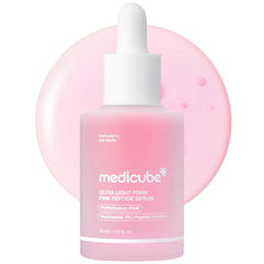 medicube front packaging showcasing compact serum bottle and benefits