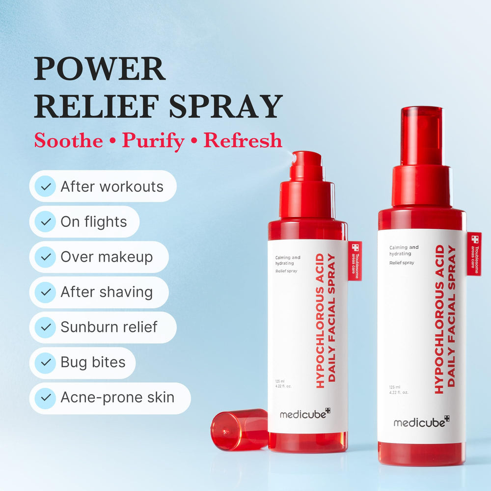 medicube bottle held in hand illustrating size and portable convenience