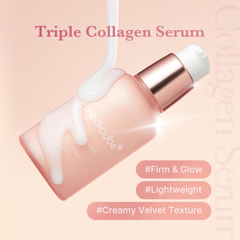 medicube serum texture closeup displaying lightweight, fast-absorbing consistency