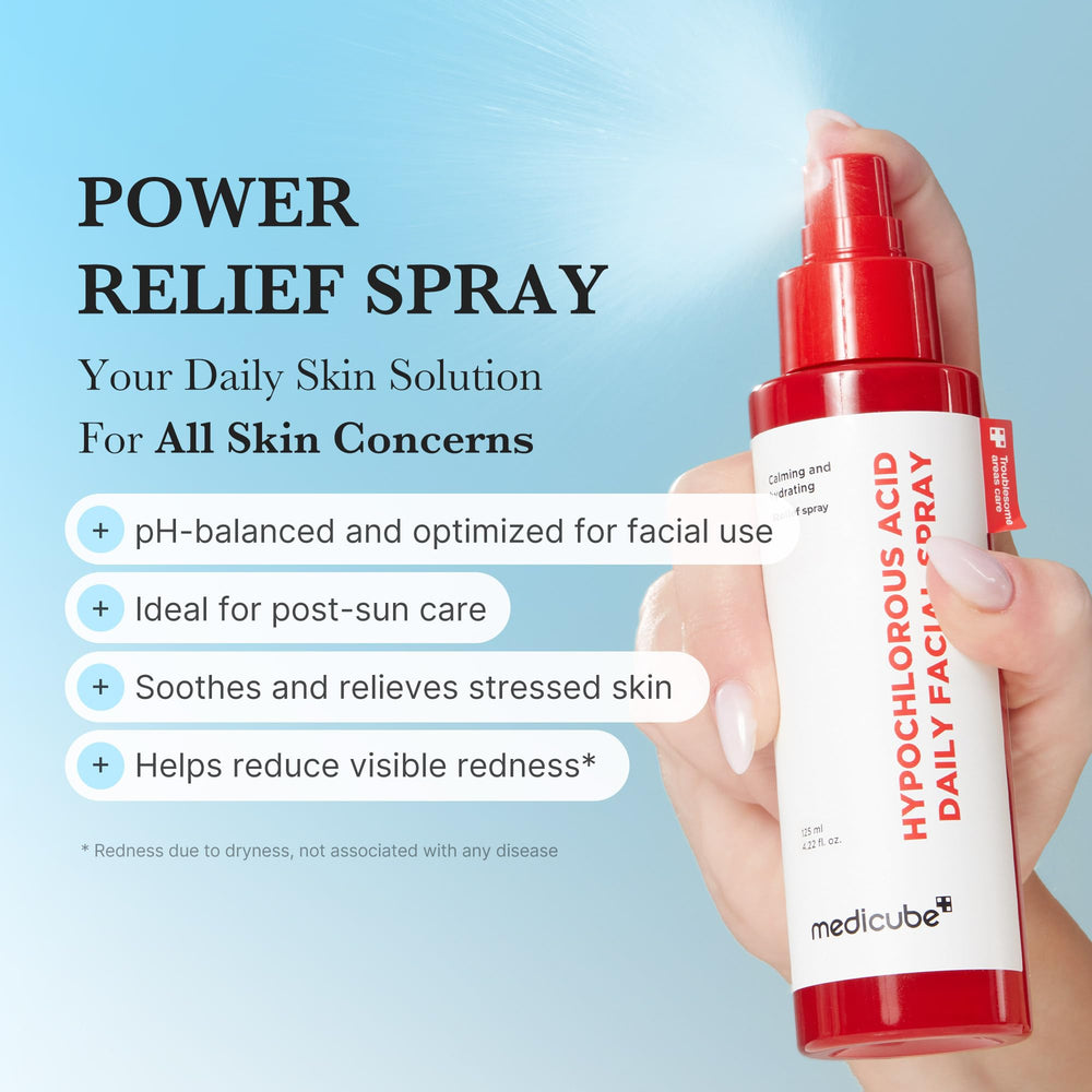 medicube spray nozzle closeup demonstrating even mist for gentle application