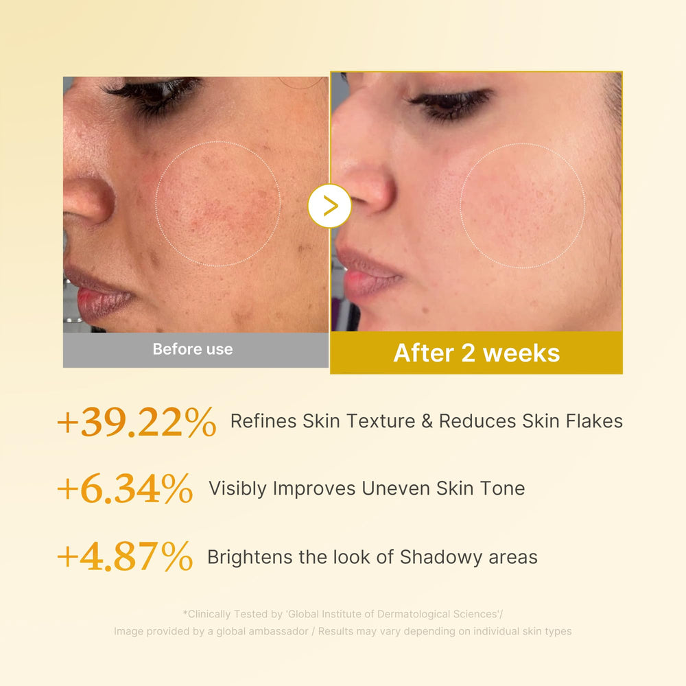 medicube toner applied to face demonstrating smoother, brighter skin