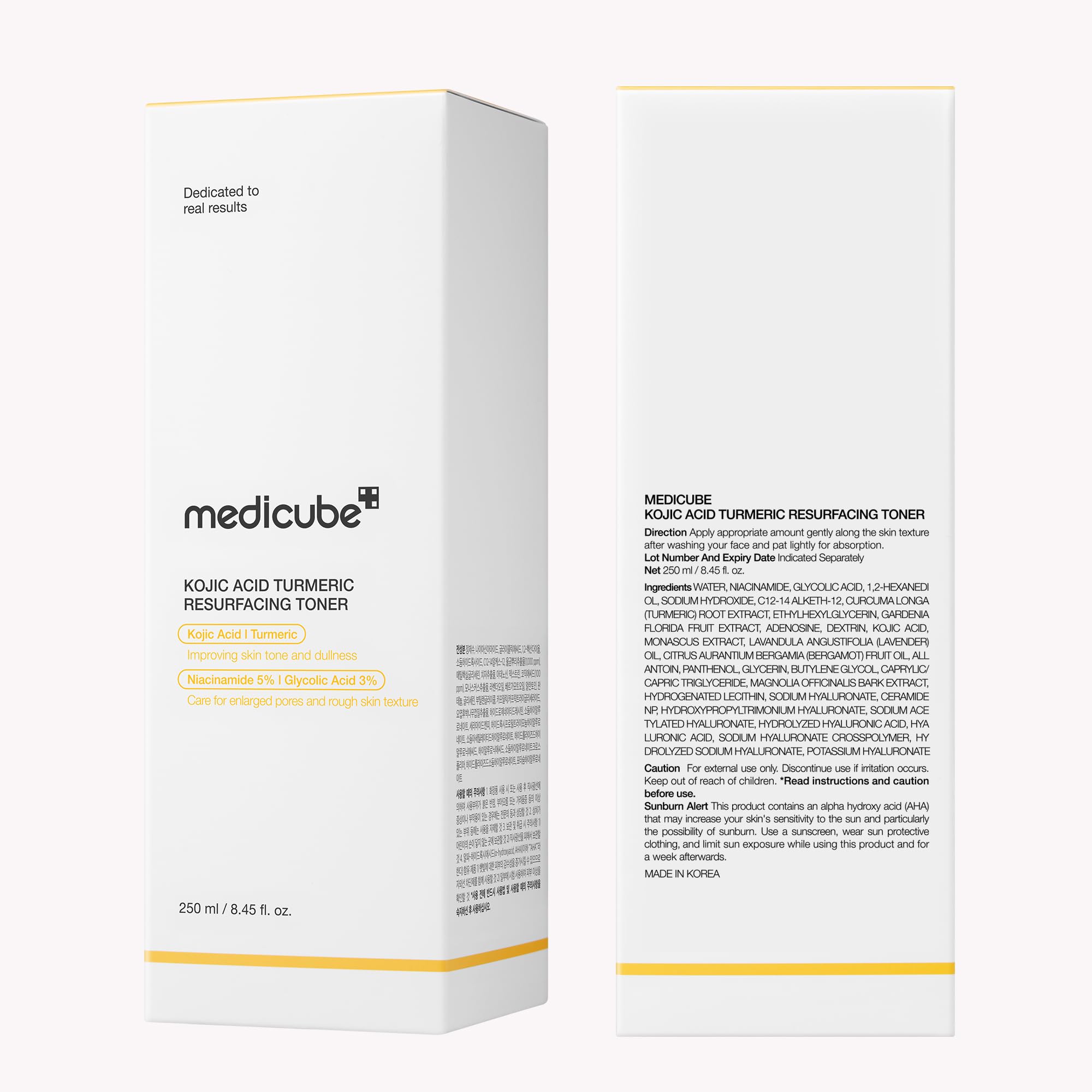 medicube toner on bathroom shelf in a skincare routine setting