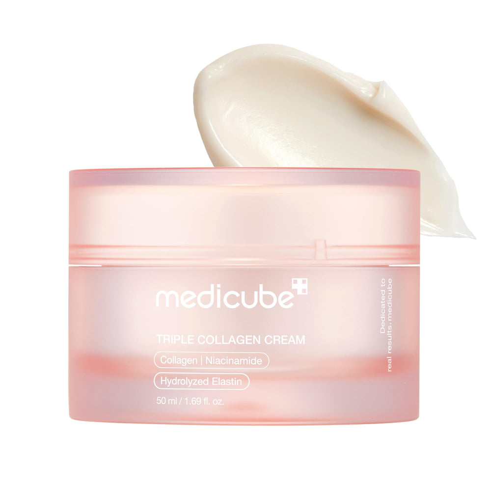 medicube front jar showing sleek packaging and firming benefit