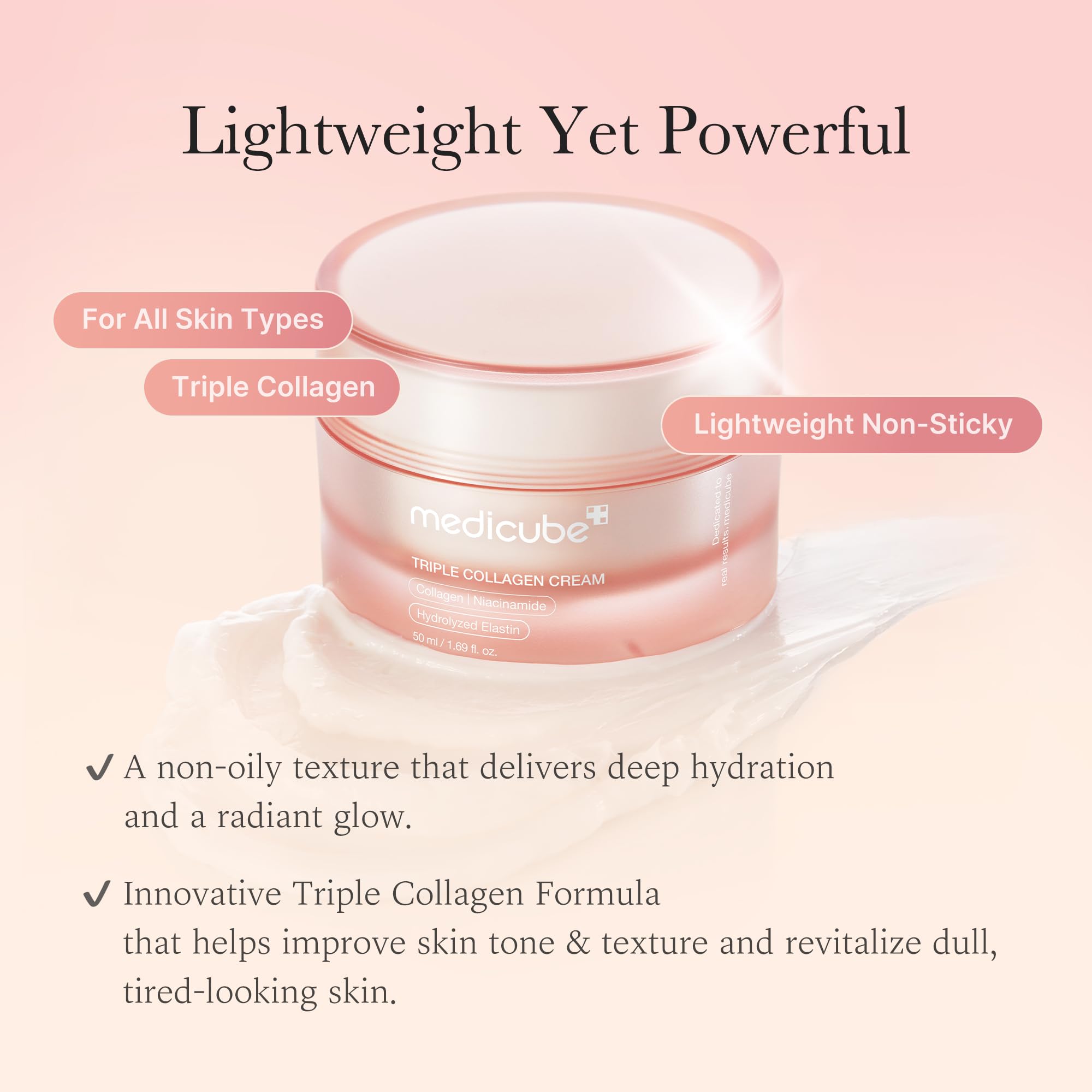 medicube visual of collagen ingredients highlighting elasticity support