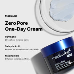 medicube ingredient label close-up highlighting key actives for pore care benefit