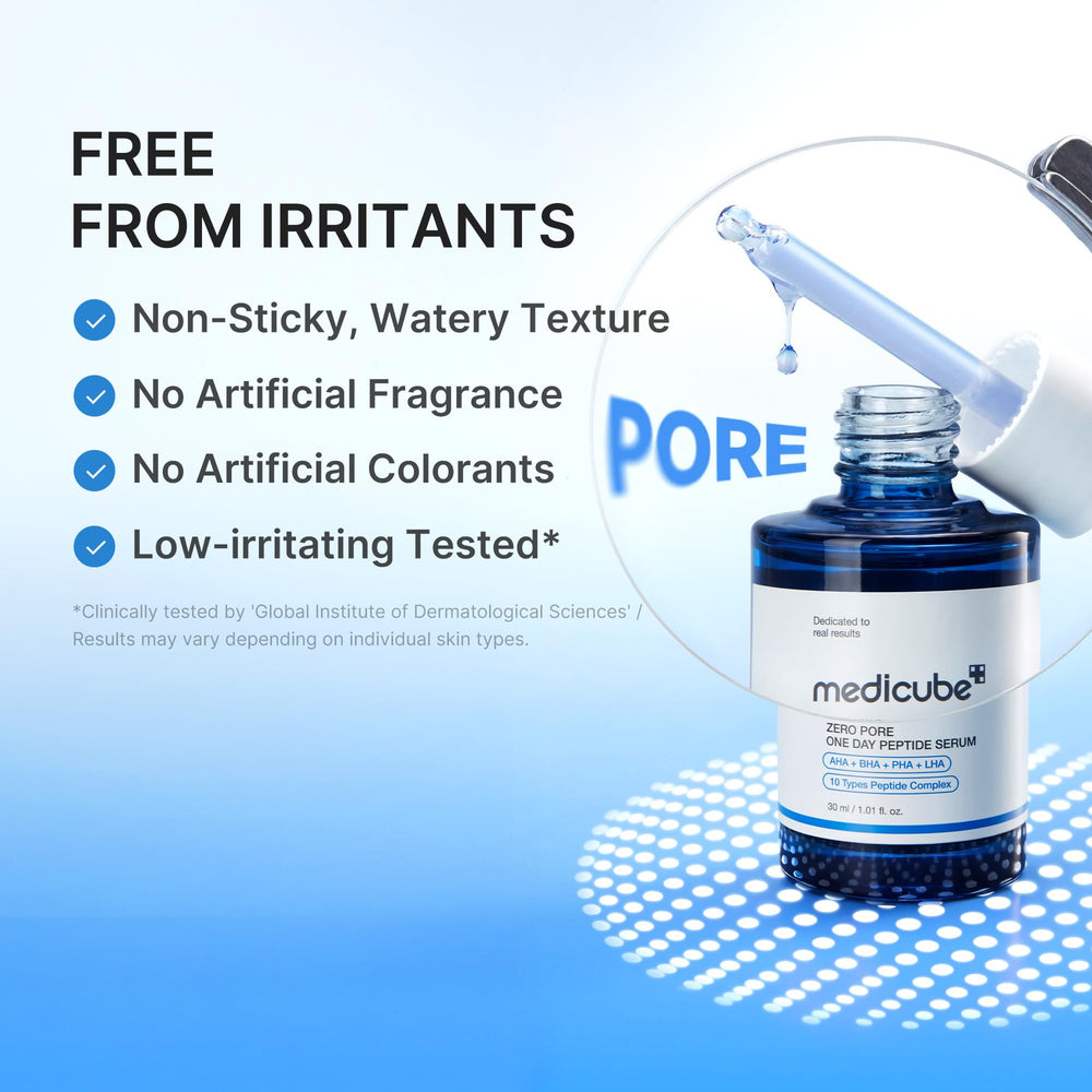 medicube box and bottle flatlay showing retail packaging benefit: gift-ready presentation